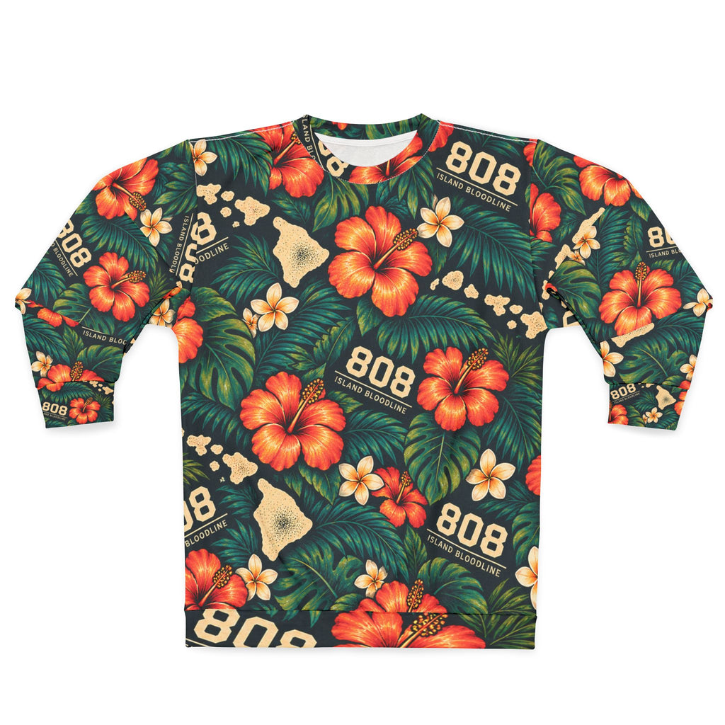 Hawaiian Floral Sweatshirt — 808 Islands All-Over Print