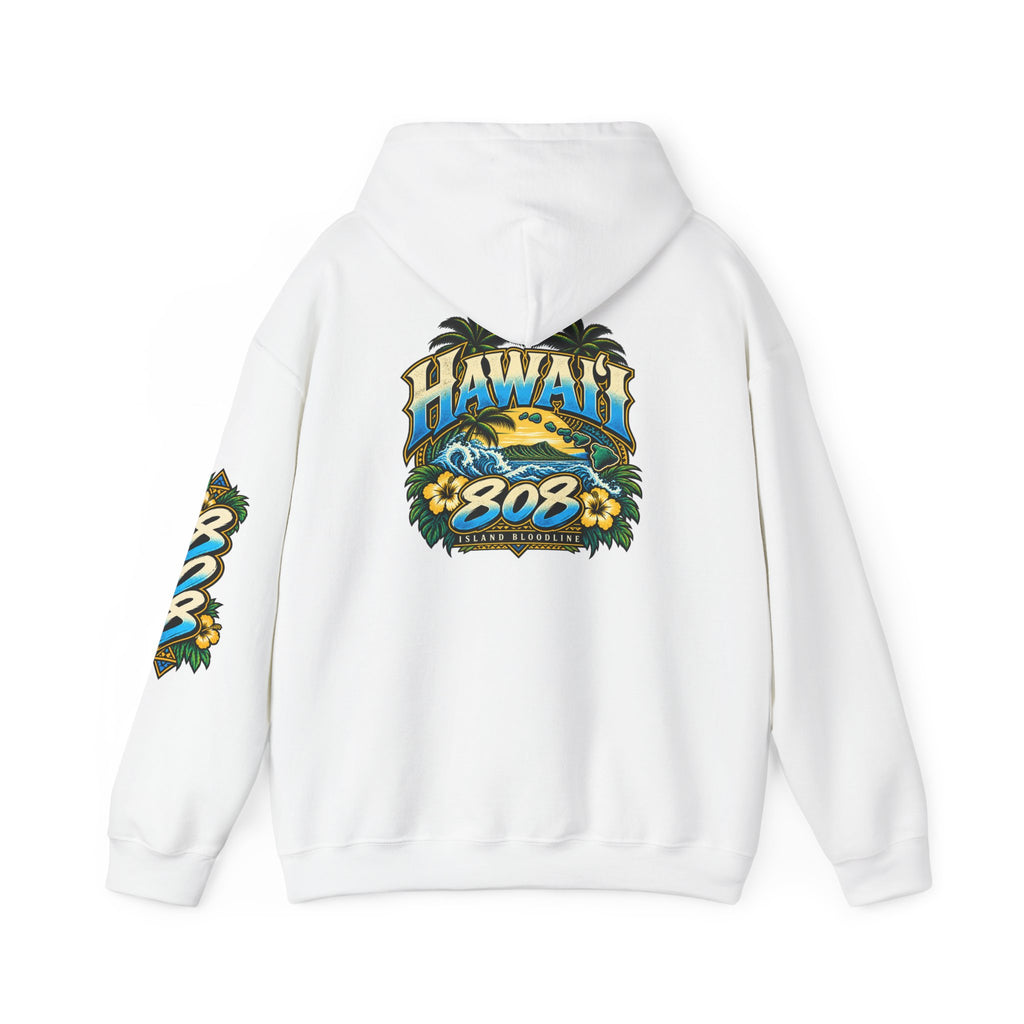 Hawaii 808 Graphic Hoodie — Tropical Surf Palm Island Pullover